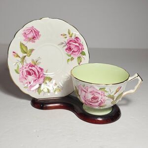 Aynsley Teacup and Saucer Pink Roses